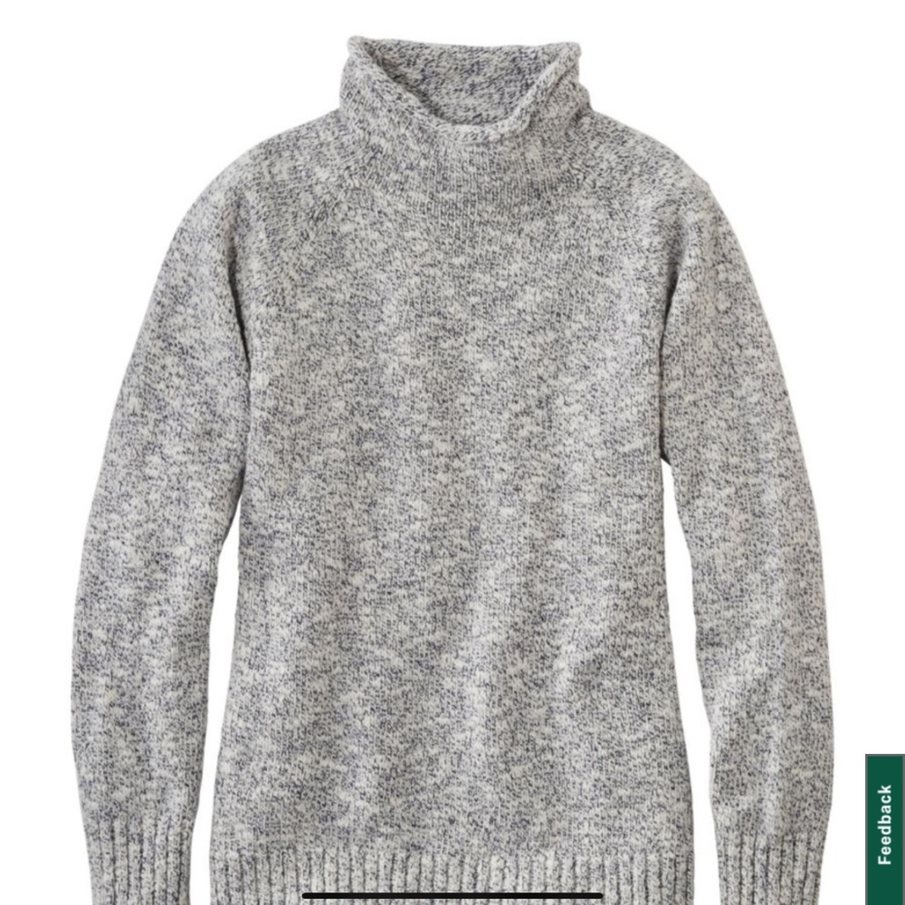 LL Bean Cotton Ragg Sweater, Funnelneck Pullover